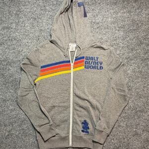Disney Parks Walt Disney World‎ Retro Rainbow Zip Hoodie Gray Size Small
